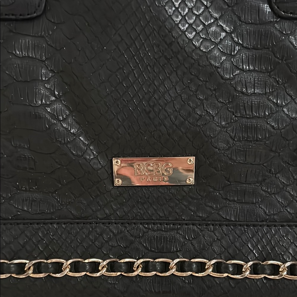 BCBG Black Croc-Embossed Handbag